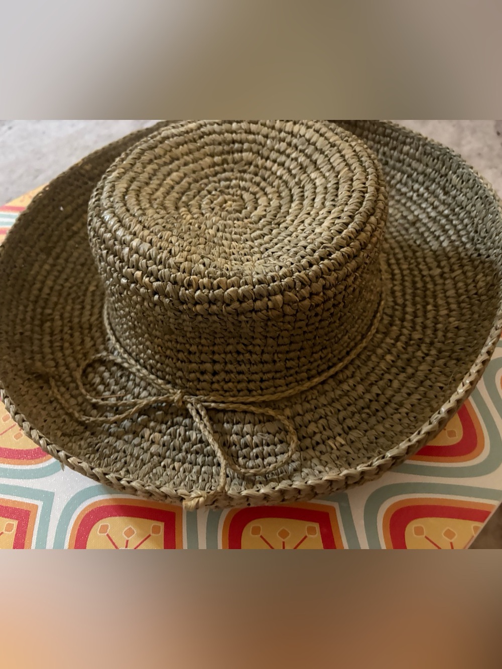 Vintage San Diego Hat Co. Woven 100% Raffia Straw Sun Hat